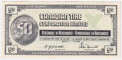 S2-B-S 1972 Canadian Tire Coupon 5 Cents Uncirculated