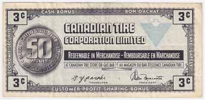 S3-A-R 1972 Canadian Tire Coupon 3 Cents Very Fine