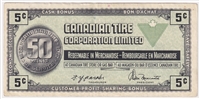 S3-B-S 1972 Canadian Tire Coupon 5 Cents VF-EF
