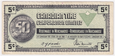 S3-B-S 1972 Canadian Tire Coupon 5 Cents VF-EF