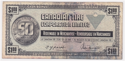 S3-F-W 1972 Canadian Tire Coupon $1.00 F-VF (Stain)