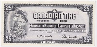 S4-D-BM2 Orange Serial # 1974 Canadian Tire Coupon 25 Cents Uncirculated