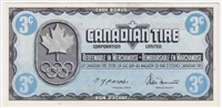 S5-A-JN 1976 Canadian Tire Coupon 3 Cents Uncirculated
