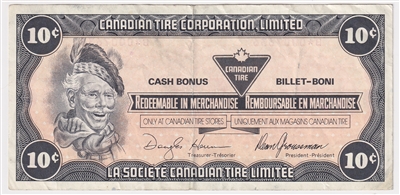 S9-Ca-B* Replacement 1985 Canadian Tire Coupon 10 Cents VF-EF