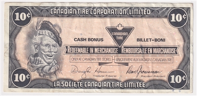 S9-Ca-B* Replacement 1985 Canadian Tire Coupon 10 Cents Very Fine
