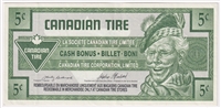 S17-Ba1-90 Replacement 1992 Canadian Tire Coupon 5 Cents Extra Fine