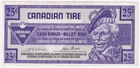 S17-Da1-90 Replacement 1992 Canadian Tire Coupon 25 Cents Almost Uncirculated