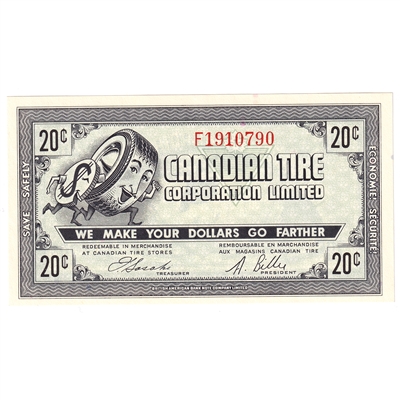 G7-D-F1 1972 Canadian Tire Coupon 20 Cents Uncirculated