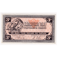 G2-C1 1962 Canadian Tire Coupon 3 Cents Very Fine