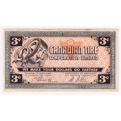 G2-C2 No Mor Power 1962 Canadian Tire Coupon 3 Cents Extra Fine