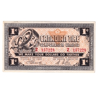 G4-A-Z 1962 Canadian Tire Coupon 1 Cent Almost Uncirculated (Holes)