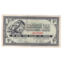 G5-A-A 1964 Canadian Tire Coupon 5 Cents VF-EF (Ink)