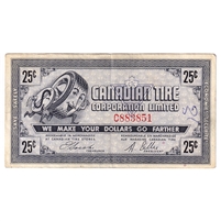 G5-C-C 1964 Canadian Tire Coupon 25 Cents VF-EF (Ink)