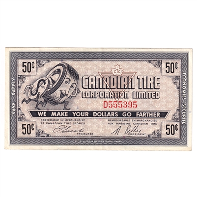 G5-D-D 1964 Canadian Tire Coupon 50 Cents Extra Fine