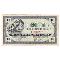 G6-A-A 1968 Canadian Tire Coupon 5 Cents VF-EF (Stain)