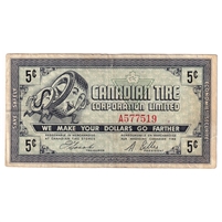 G6-A-A 1968 Canadian Tire Coupon 5 Cents Very Fine