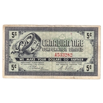G6-A-A 1968 Canadian Tire Coupon 5 Cents Fine