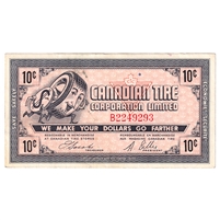 G6-B-B 1968 Canadian Tire Coupon 10 Cents EF-AU (Stain)