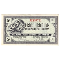 G7-A-A2 Narrow Font 1972 Canadian Tire Coupon 5 Cents Almost Uncirculated