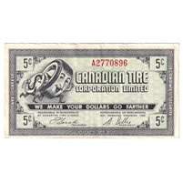 G7-A-A2 Narrow Font 1972 Canadian Tire Coupon 5 Cents VF-EF