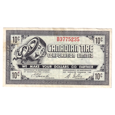 G7-B-B2 Narrow Font 1972 Canadian Tire Coupon 10 Cents Extra Fine