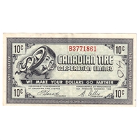 G7-B-B2 Narrow Font 1972 Canadian Tire Coupon 10 Cents Extra Fine (Ink)