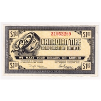 G9-E-Z1 Large Serifs 1985 Canadian Tire Coupon $1.00 Almost Uncirculated