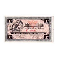 G2-A-A1 1962 Canadian Tire Coupon 1 Cent Almost Uncirculated (Barred A)