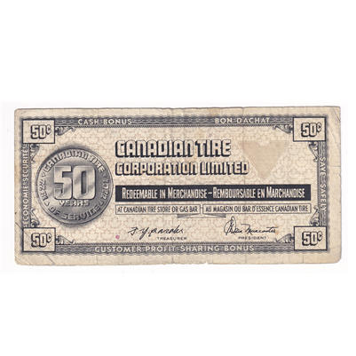 S2-E-V 1972 Canadian Tire Coupon 50 Cents F-VF