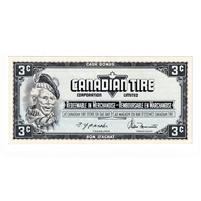 S4-A-AN 1974 Canadian Tire Coupon 3 Cents Almost Uncirculated