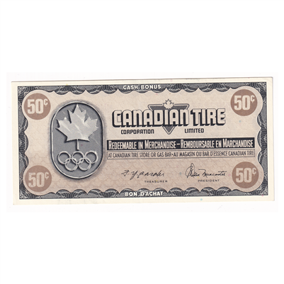 S5-E-NN 1976 Canadian Tire Coupon 50 Cents Almost Uncirculated