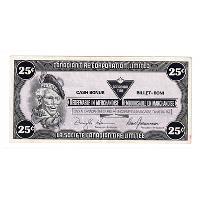 S13-Da-*0 Replacement 1991 Canadian Tire Coupon 25 Cents VF-EF