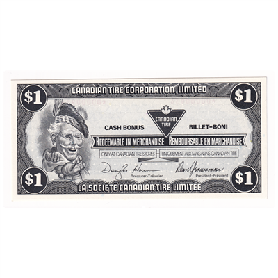 S13-Fa-*0 Replacement 1991 Canadian Tire Coupon $1.00 Uncirculated