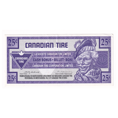 S15-D-00 1992 Canadian Tire Coupon 25 Cents Uncirculated