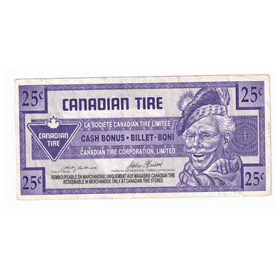 S17-Da-*0 Replacement 1992 Canadian Tire Coupon 25 Cents Very Fine