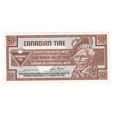 S17-Ea2-999 Replacement 1992 Canadian Tire Coupon 50 Cents Extra Fine (Holes and Ink)