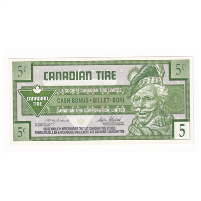 S20-Ba-10 Replacement 1996 Canadian Tire Coupon 5 Cents Uncirculated