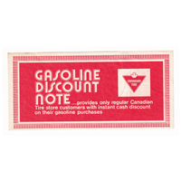 GDN-03 C Canadian Tire Gas Discount Note Almost Uncirculated