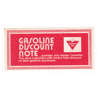 GDN-03 C Canadian Tire Gas Discount Note Almost Uncirculated