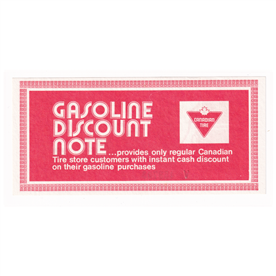 GDN-04 V Canadian Tire Gas Discount Note Almost Uncirculated