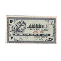 G6-C-E 1968 Canadian Tire Coupon 15 Cents VF-EF