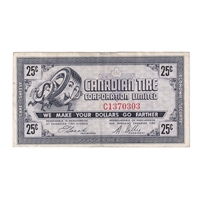 G6-E-C 1968 Canadian Tire Coupon 25 Cents VF-EF