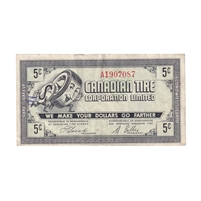 G7-A-A1 1972 Canadian Tire Coupon 5 Cents VF-EF