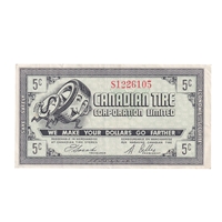 G7-A-S2a Small Serifs 1972 Canadian Tire Coupon 5 Cents VF-EF