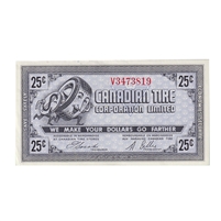 G8-C-V1 Plain V 1978 Canadian Tire Coupon 25 Cents AU-UNC