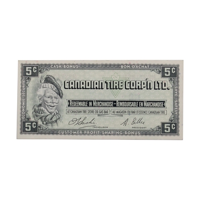 S1-B-H 1961 Canadian Tire Coupon 5 Cents VF-EF
