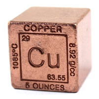 Elemental Cube 5oz .999 Fine Copper