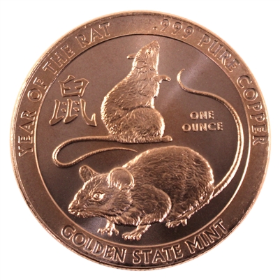 Year of the Rat GSM 1oz. .999 Fine Copper