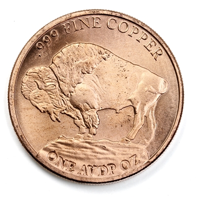 Indian Head & Buffalo 1oz. .999 Fine Copper