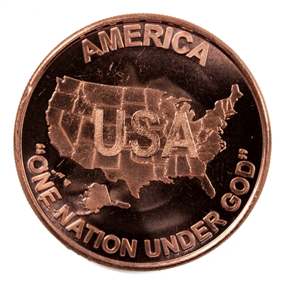 USA One Nation 1oz. .999 Fine Copper